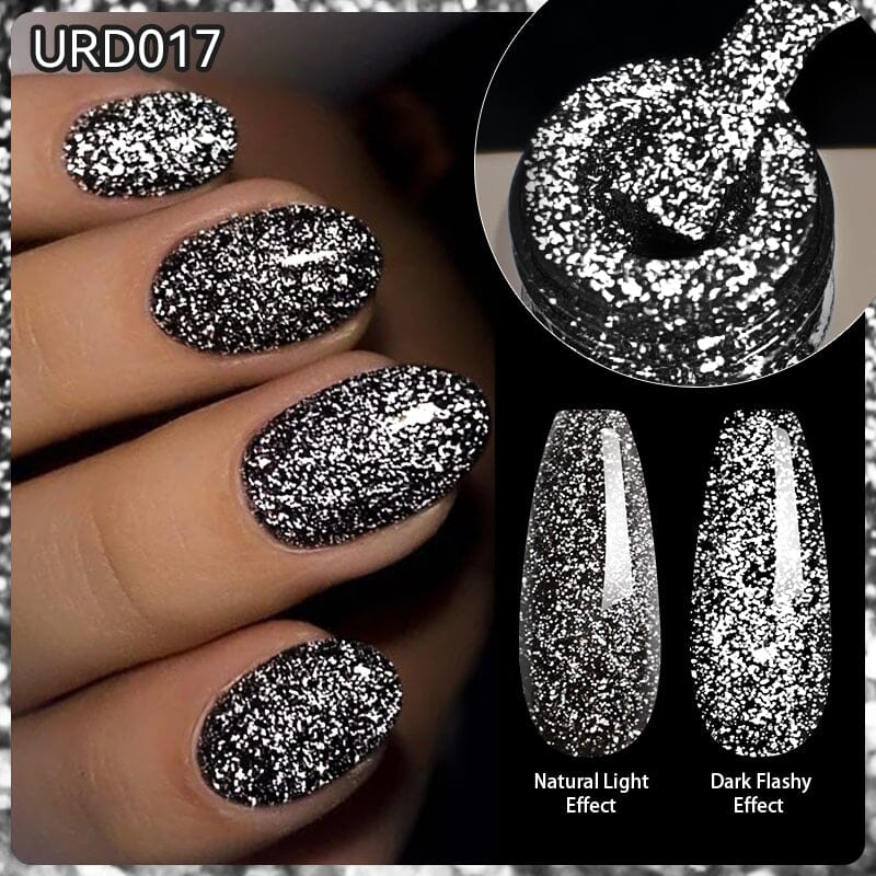 Black Glitter Reflective Gel Polish 15ml Gel Nail Polish UR SUGAR 