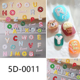 Flowers Letters 5D Embossed Nail Stickers 5D-0011-0374 Clearance No Brand 5D-0011 