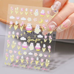 Flowers Letters 5D Embossed Nail Stickers 5D-0011-0374 Clearance No Brand 5D-0024 