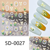Flowers Letters 5D Embossed Nail Stickers 5D-0011-0374 Clearance No Brand 5D-0027 