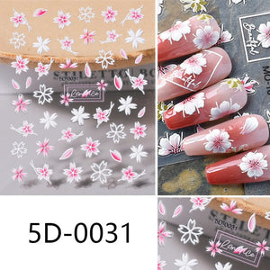 Flowers Letters 5D Embossed Nail Stickers 5D-0011-0374 Clearance No Brand 5D-0031 