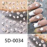 Flowers Letters 5D Embossed Nail Stickers 5D-0011-0374 Clearance No Brand 5D-0034 