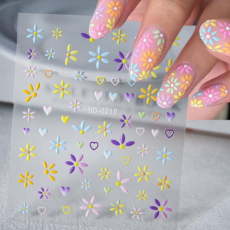 Flowers Letters 5D Embossed Nail Stickers 5D-0011-0374 Clearance No Brand 5D-0210 