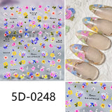 Flowers Letters 5D Embossed Nail Stickers 5D-0011-0374 Clearance No Brand 5D-0248 