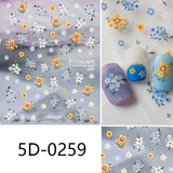 Flowers Letters 5D Embossed Nail Stickers 5D-0011-0374 Clearance No Brand 5D-0259 