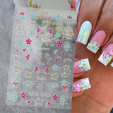 Flowers Letters 5D Embossed Nail Stickers 5D-0011-0374 Clearance No Brand 5D-0291 