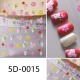 Flowers Letters 5D Embossed Nail Stickers 5D-0011-0374 Clearance No Brand 5D-0015 