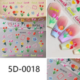 Flowers Letters 5D Embossed Nail Stickers 5D-0011-0374 Clearance No Brand 5D-0018 