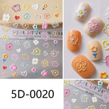 Flowers Letters 5D Embossed Nail Stickers 5D-0011-0374 Clearance No Brand 5D-0020 