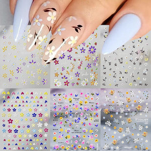 Flowers Letters 5D Embossed Nail Stickers 5D-0011-0374 Clearance No Brand 