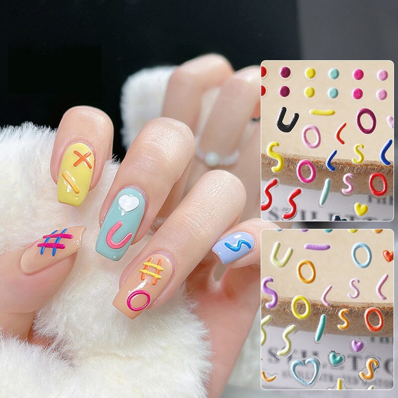 Flowers Letters 5D Embossed Nail Stickers 5D-0011-0374 Clearance No Brand 