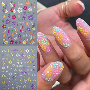 Flowers Letters 5D Embossed Nail Stickers 5D-0011-0374 Clearance No Brand 