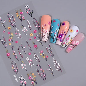 Flowers Letters 5D Embossed Nail Stickers 5D-0011-0374 Clearance No Brand 