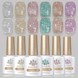 Reflective Glitter Gel Polish SZ27-SZ32 Carat Mirage 10ml Gel Nail Polish BORN PRETTY 6 Colors 