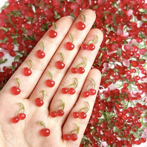 20pcs Sweet Mini Red Cherry 3D Nail Decorations Nail Art No Brand 