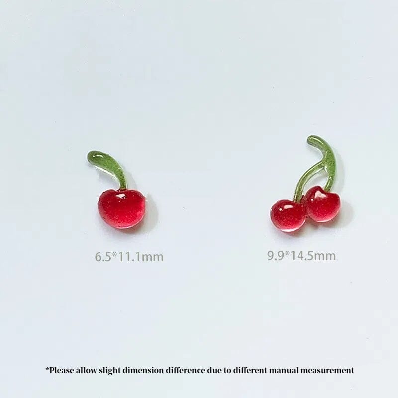 20pcs Sweet Mini Red Cherry 3D Nail Decorations Nail Art No Brand 