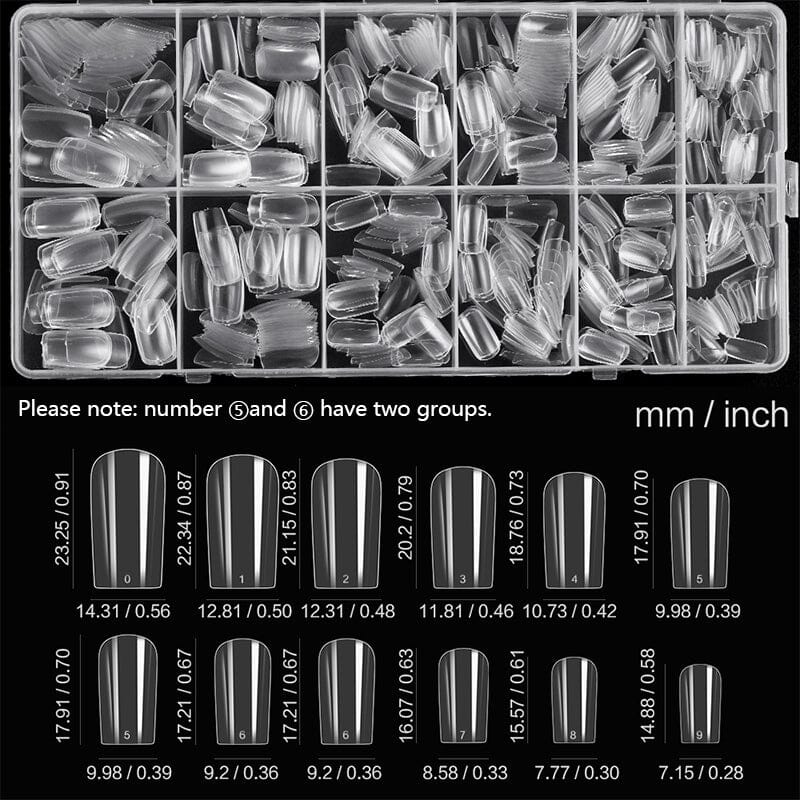 600pcs Square Transparent False Nail Tips Nail Tips No Brand 