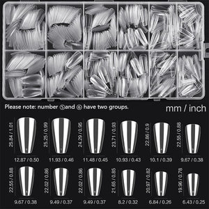 600pcs Coffin Transparent False Nail Tips Nail Tips No Brand 