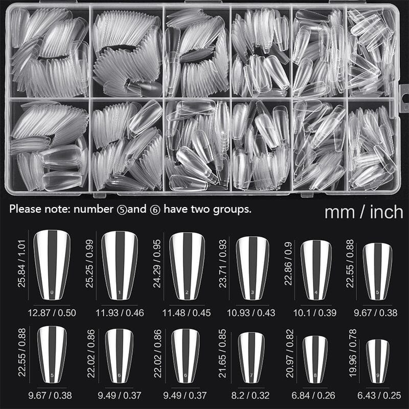 600pcs Coffin Transparent False Nail Tips Nail Tips No Brand 