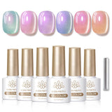 6 Colors Auroras Cat Magnetic Gel M43 Coral Sea 7ml Gel Nail Polish BORN PRETTY 