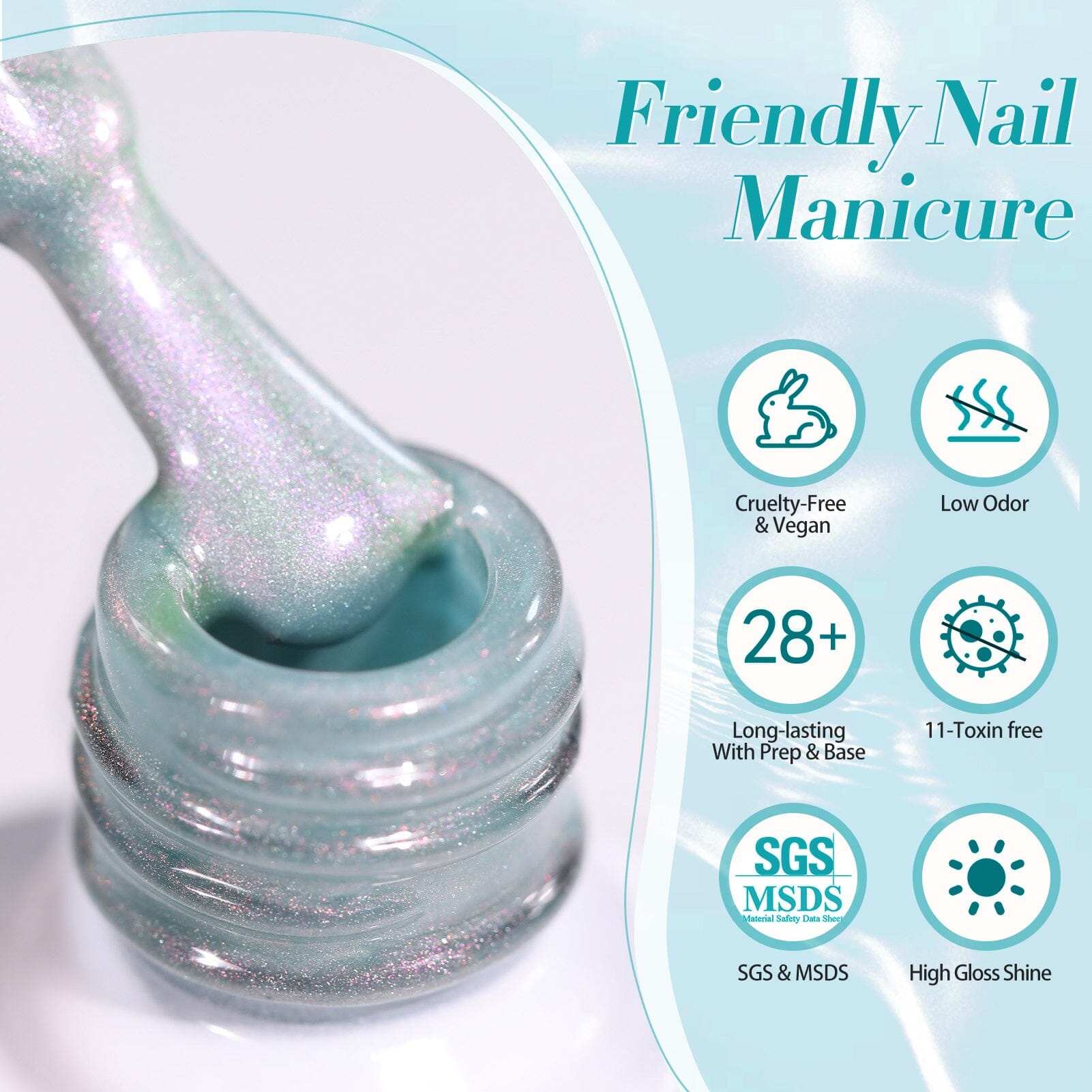 6 Colors Aurora Cat Magnetic Gel Polish Set M43 Coral Sea 7ml Gel Nail Polish BORN PRETTY 