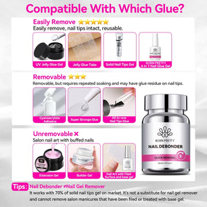 Press On Nail Debonder 80ml Nail Tips BORN PRETTY 