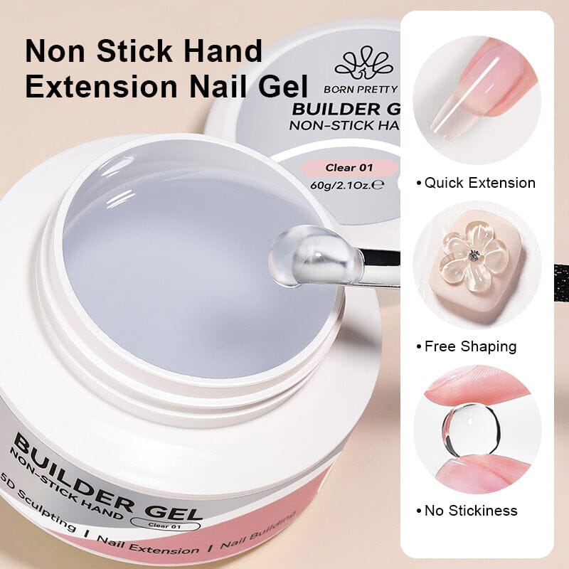 Clear Hema-Free Non Stick Hand Extension Gel 60g Extension Nail Gel BORN PRETTY 
