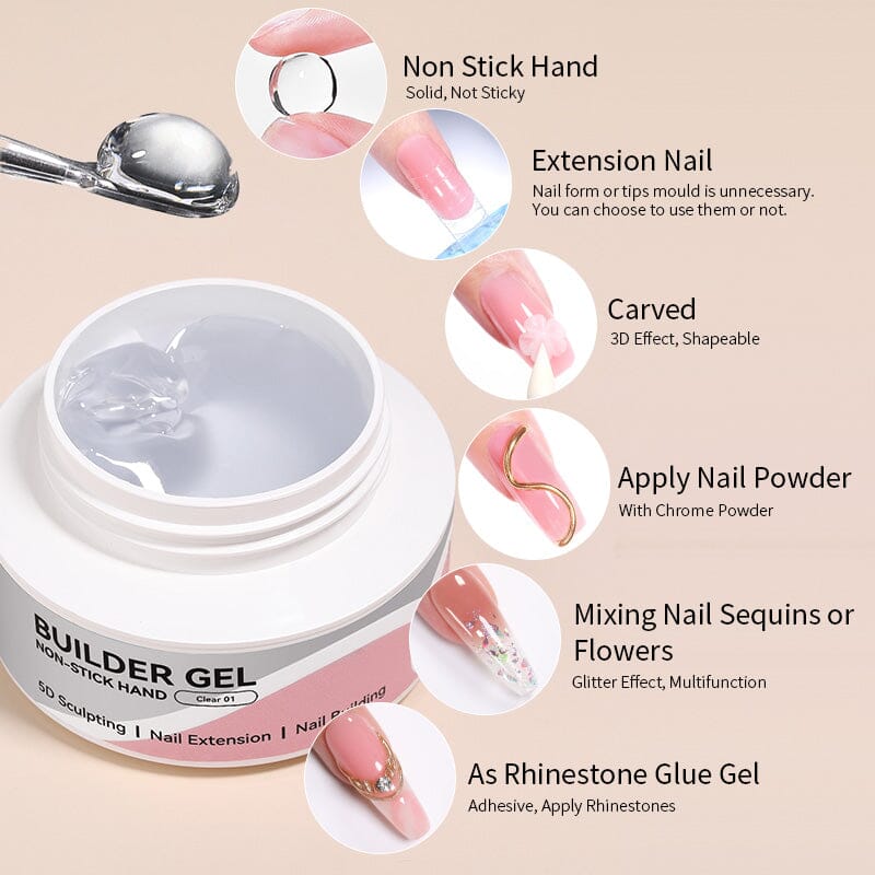 Clear Hema-Free Non Stick Hand Extension Gel 60g Extension Nail Gel BORN PRETTY 