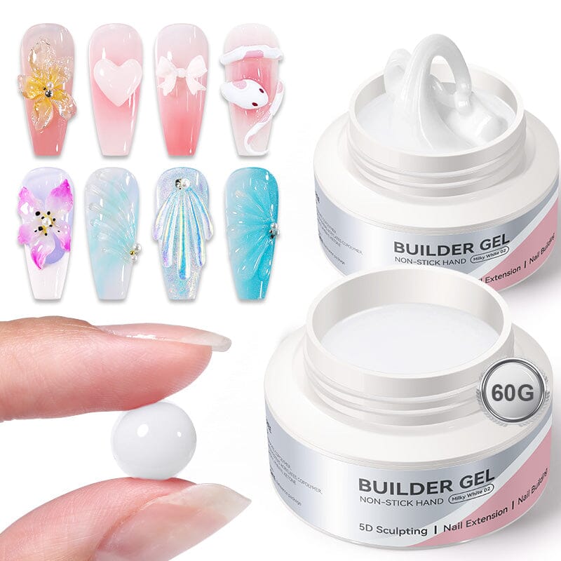 Hema-Free Non Stick Hand Extension Gel 60g Extension Nail Gel BORN PRETTY Milky White 