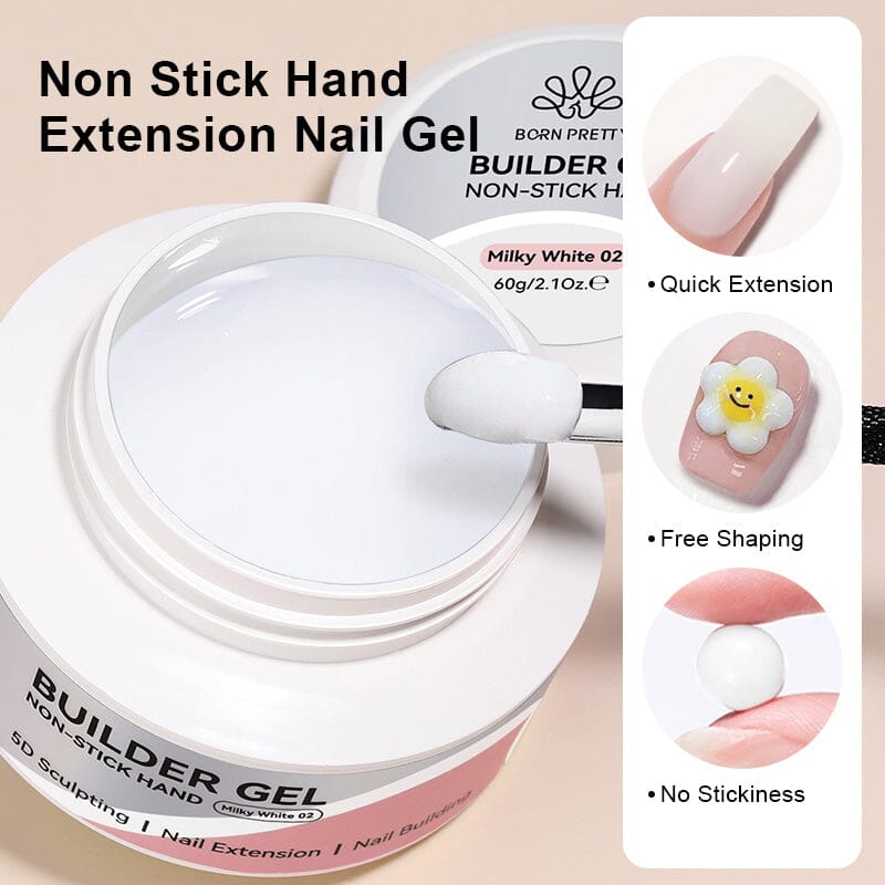 Milky White Hema-Free Non Stick Hand Extension Gel 60g Extension Nail Gel BORN PRETTY 