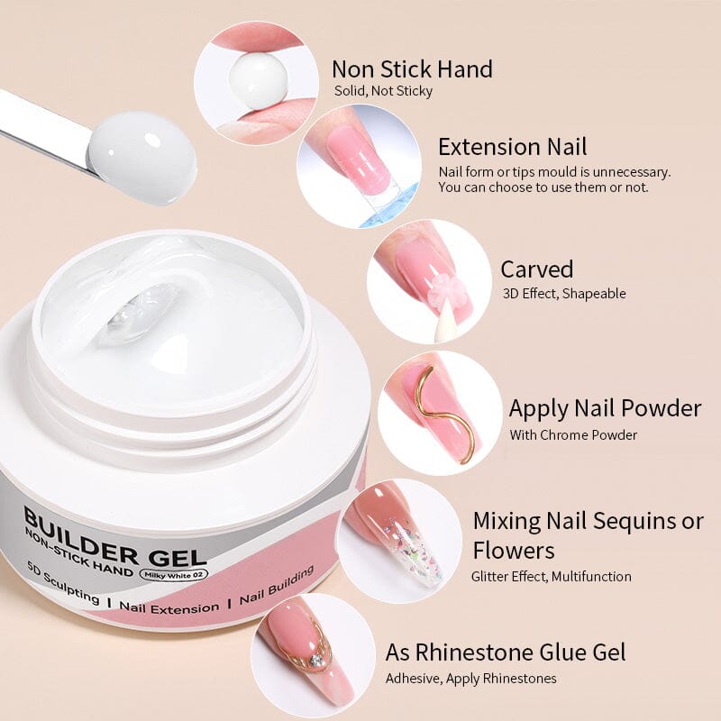 Milky White Hema-Free Non Stick Hand Extension Gel 60g Extension Nail Gel BORN PRETTY 