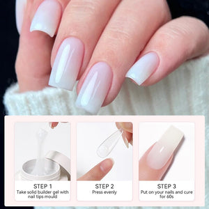 No Stick Hand Builder Gel Milky White #02 60g HEMA FREE Extension Nail Gel BORN PRETTY 