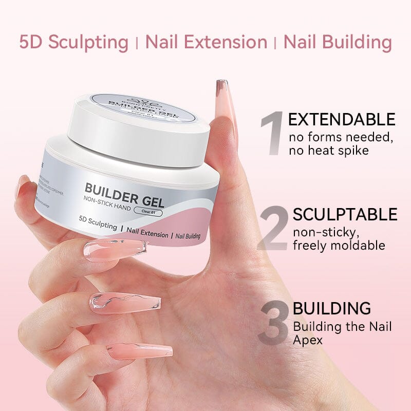 No Stick Hand Builder Gel Milky White #02 60g HEMA FREE Extension Nail Gel BORN PRETTY 
