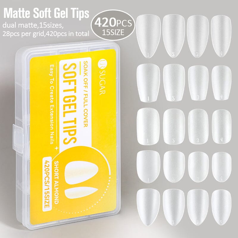 420pcs Matte Soft Gel Tips Nail Tips UR SUGAR 