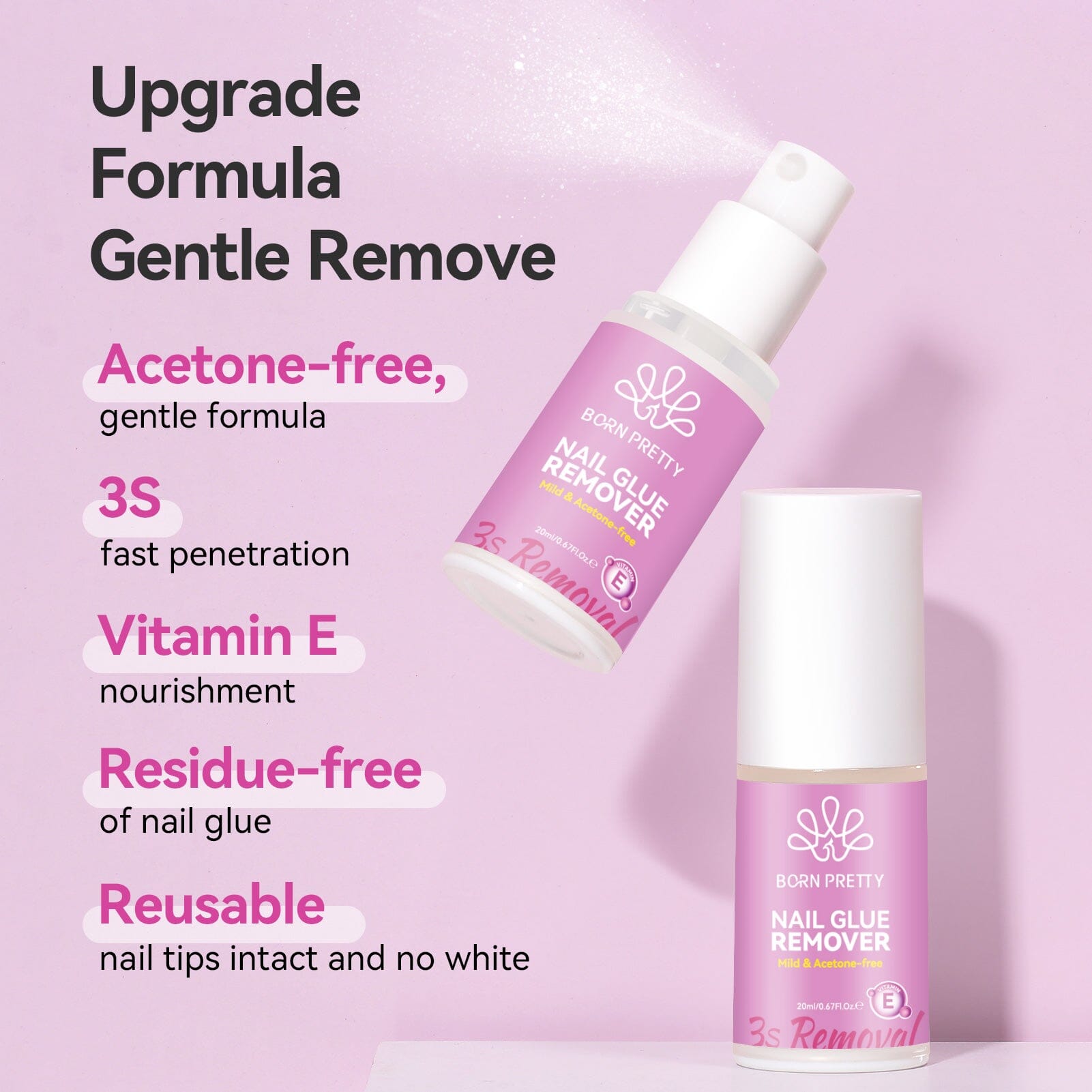 Nail Glue Remover Acetone-free 20ml Nail Tips BORN PRETTY 