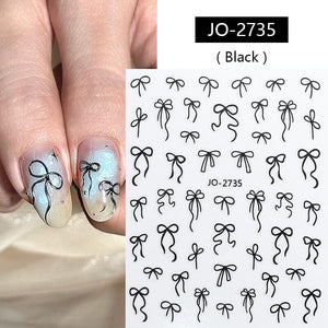 Black Bowknot 3D Self Adhesive Nail Stickers Nail Art No Brand 