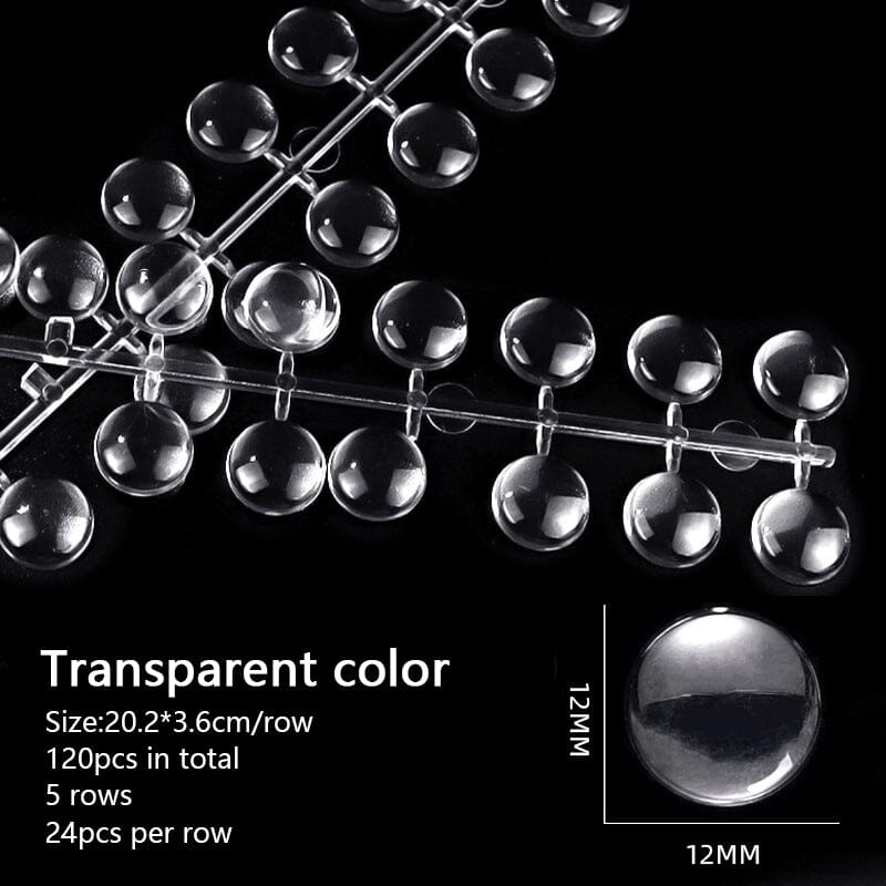 120pcs Round Transparent Display False Nail Tips Nail Tips No Brand 