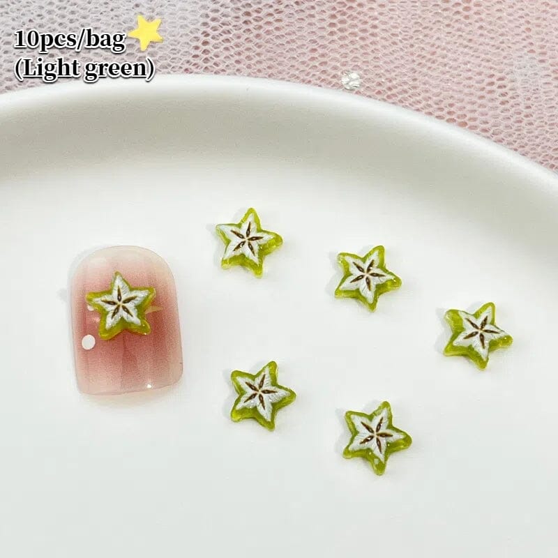10pcs Starfruit Plastic Nail Art Decorations Clearance No Brand 01 