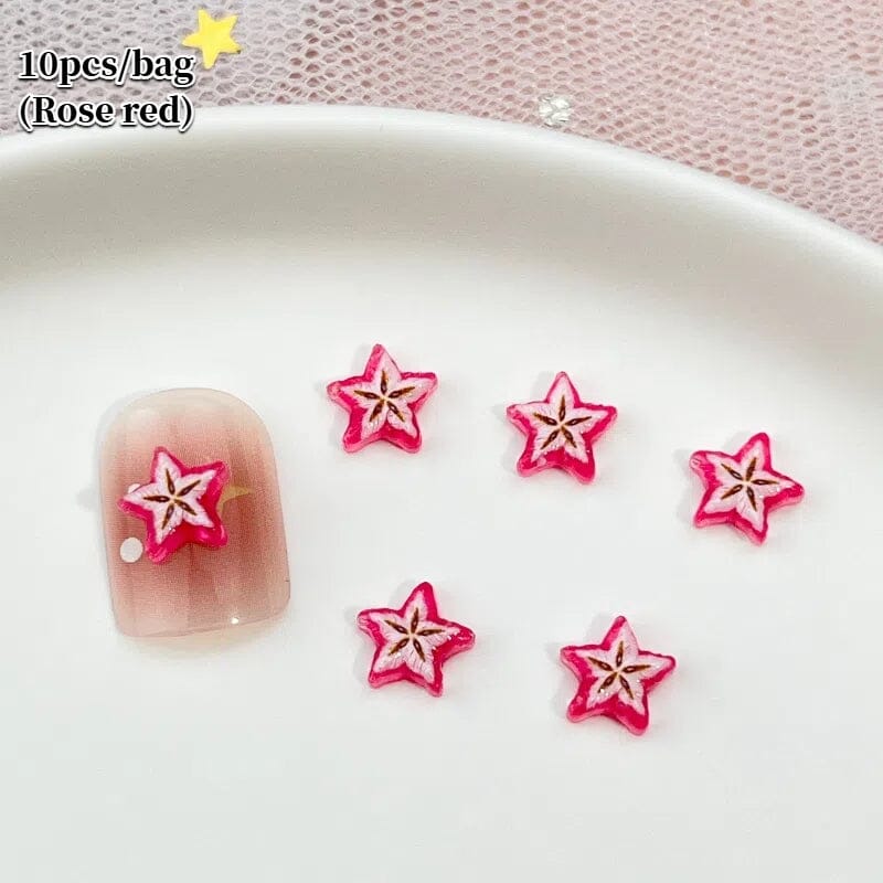10pcs Starfruit Plastic Nail Art Decorations Clearance No Brand 03 