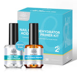 2 Bottles Set Nail Prep Dehydrator-Primer Kit 15ml Base & Top Coat BORN PRETTY 