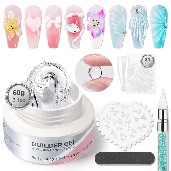 Clear 60g Non Stick Hand Extension Nail Kit #01 Extension Nail Gel BORN PRETTY 