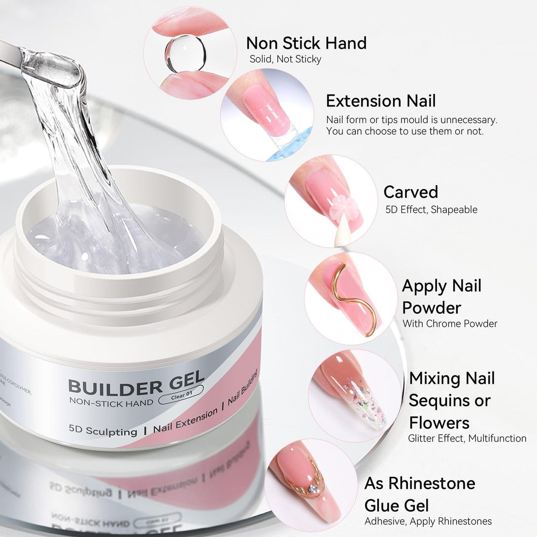Clear 60g Non Stick Hand Extension Nail Kit #01 Extension Nail Gel BORN PRETTY 