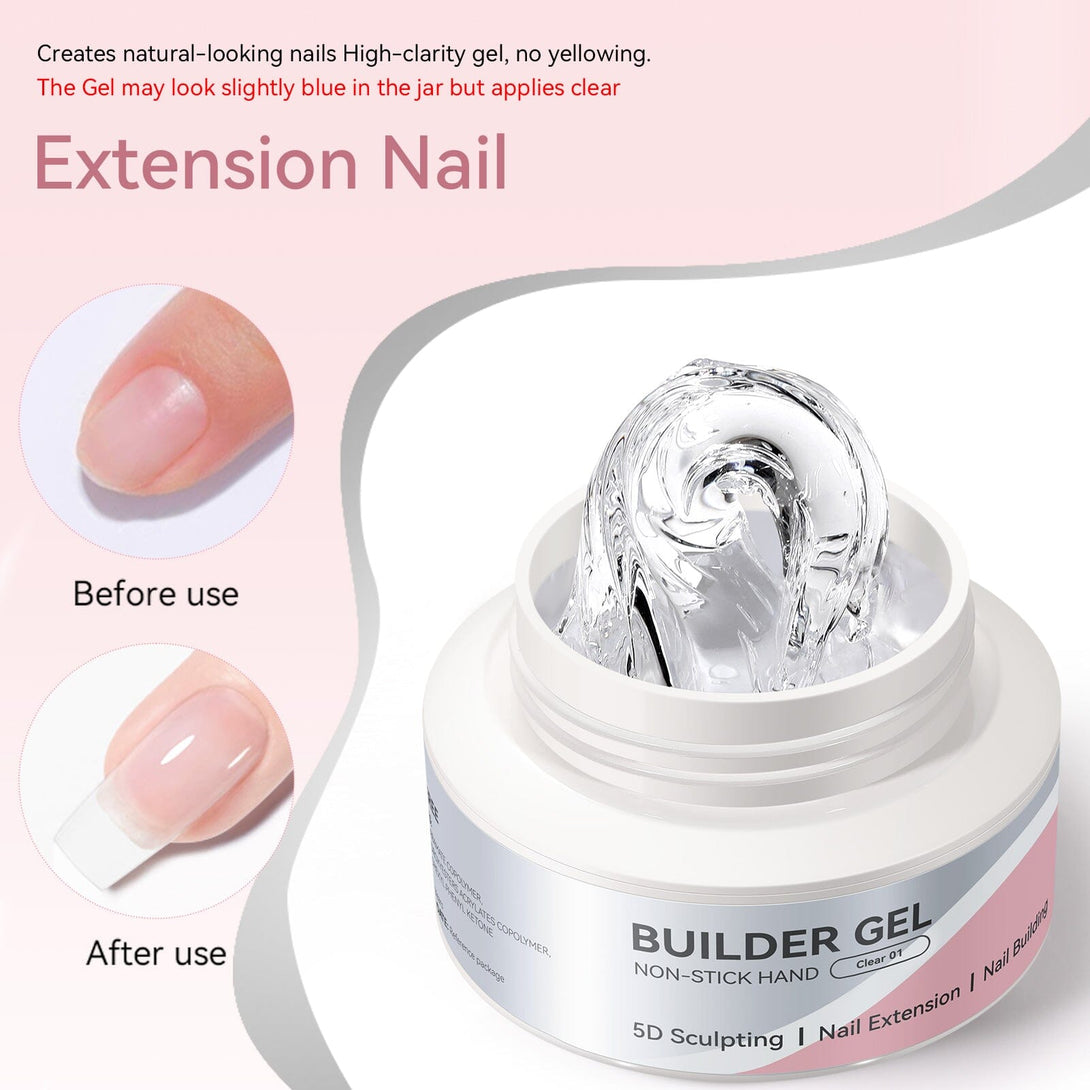 Clear 60g Non Stick Hand Extension Nail Kit #01 Extension Nail Gel BORN PRETTY 