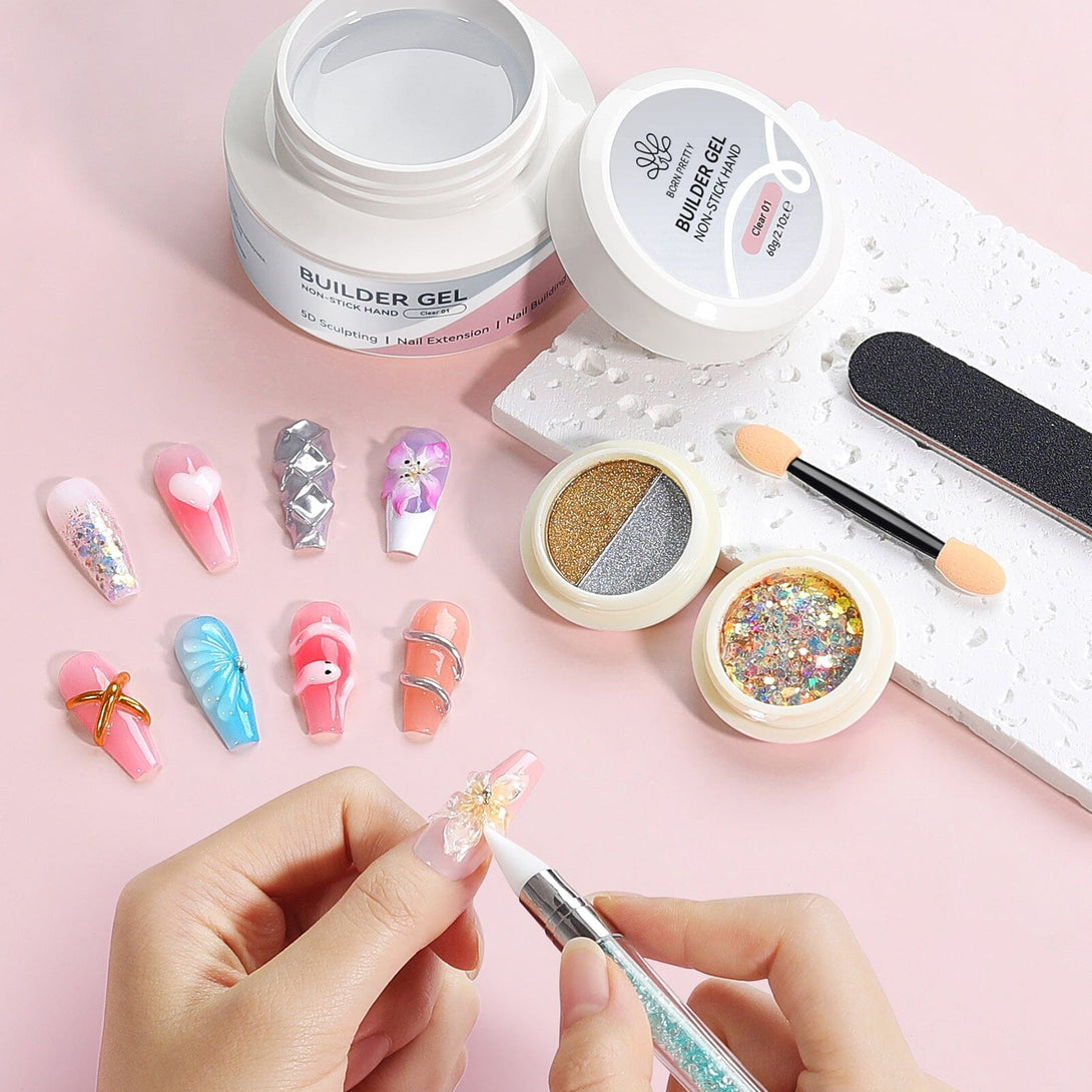 Clear 60g Non Stick Hand Extension Nail Kit #02 Extension Nail Gel BORN PRETTY 