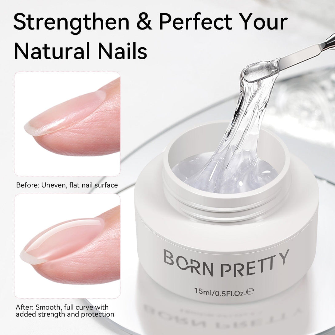 Clear & White Non Stick Hand Extension Nail Kit 15ml Extension Nail Gel BORN PRETTY 
