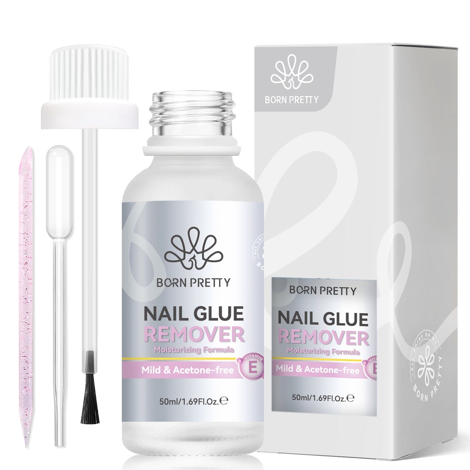Nail Glue Remover 50ml with 6 in 1 Nail Gel and Hand Light Nail Tips BORN PRETTY 