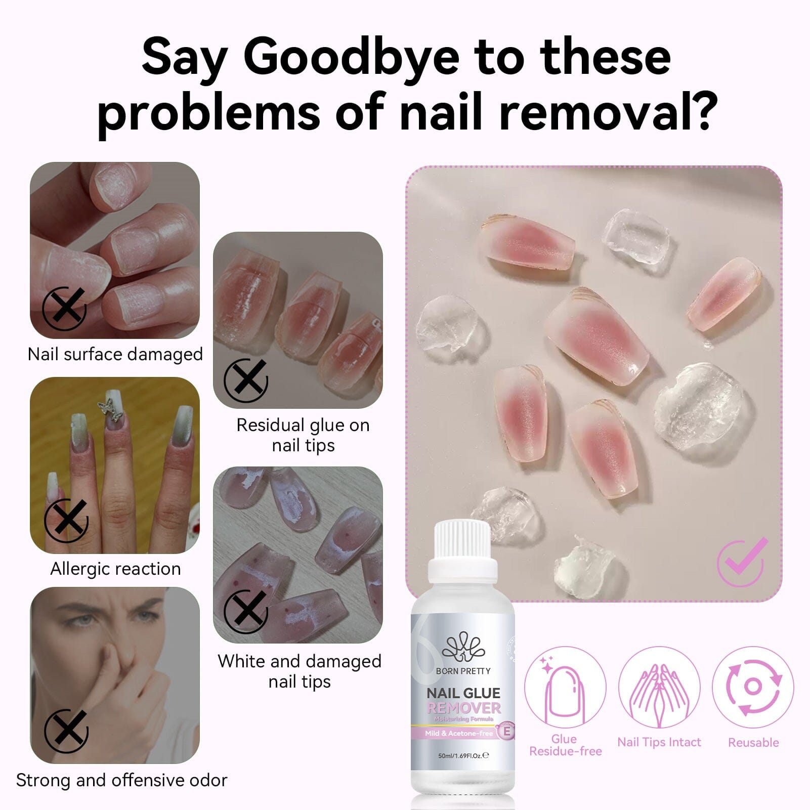 Nail Glue Remover 50ml Nail Tips BORN PRETTY 