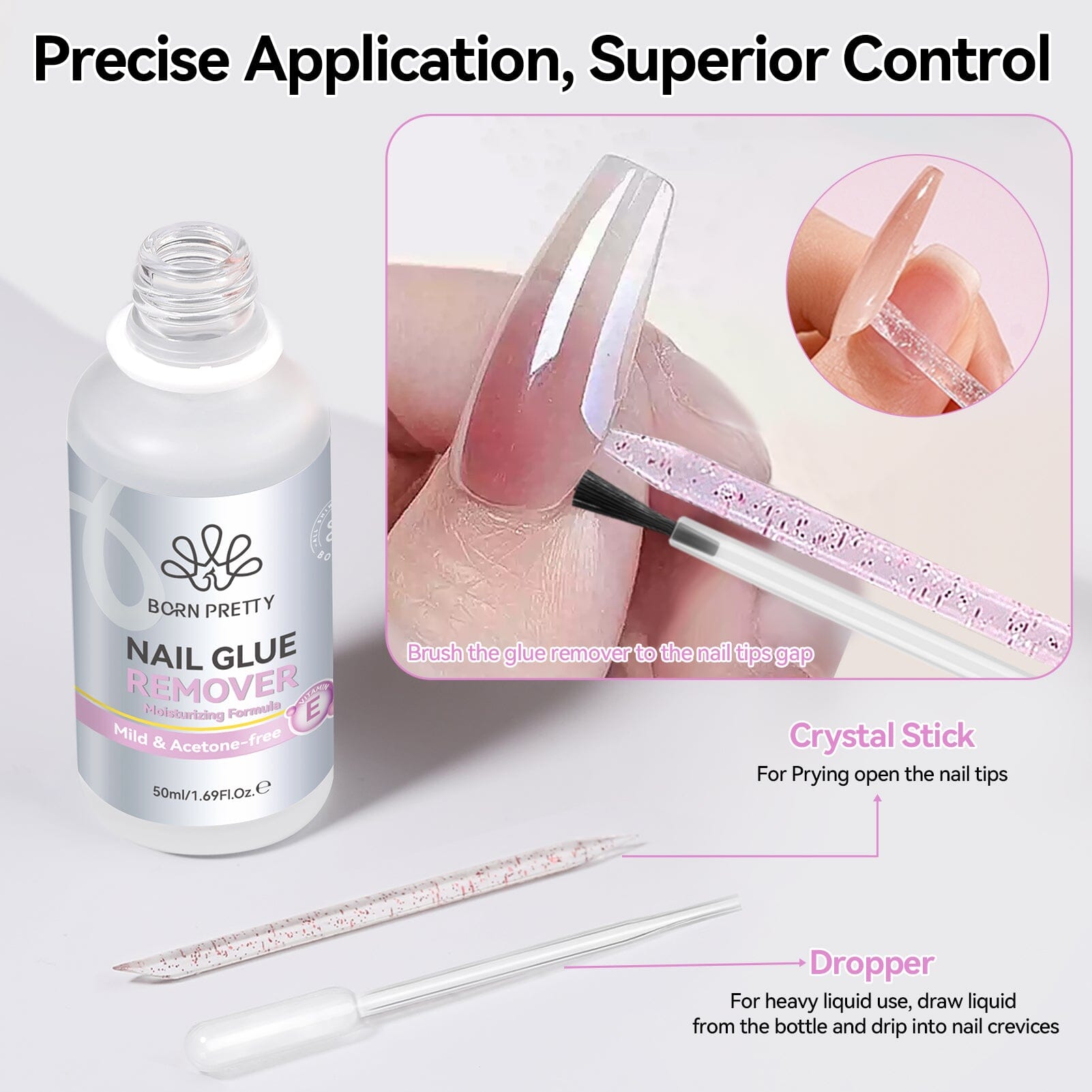 Nail Glue Remover 50ml Nail Tips BORN PRETTY 