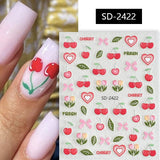Cherry Strawberry 3D Nail Stickers Clearance No Brand SD-2422 