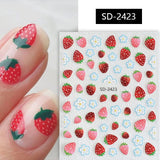 Cherry Strawberry 3D Nail Stickers Clearance No Brand SD-2423 